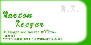 marton keczer business card